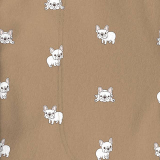 Bonsie Footie - Frenchie
Pattern of small white dogs on a brown background