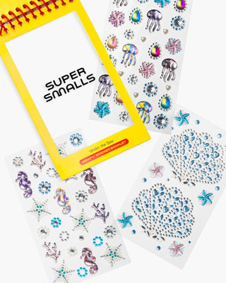 Super Smalls Under the Sea Gemify™ Sticker Booklet Super Smalls temporary tattoo set with ocean-themed designs on a white background