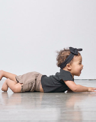 Little Bipsy Collection, Little Bipsy Ruffle Cotton Twill Short - Mushroom - Basically Bows & Bowties