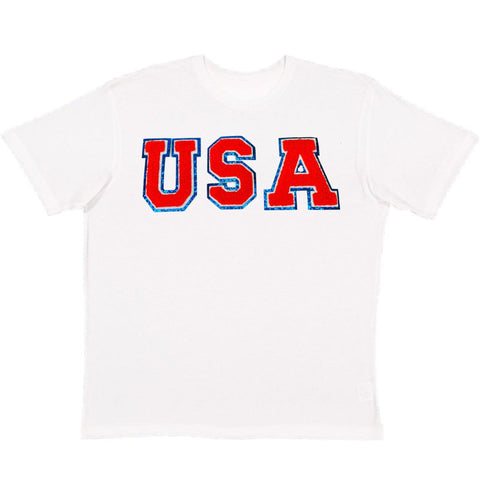 Sweet Wink USA Red Patch Adult S/S Tee - White