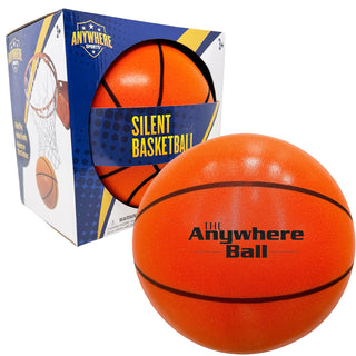 Anywhere Sports - Silent Basketball
Orange basketball with 'Anywhere Ball' branding in front of a branded box.