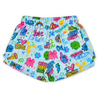 Iscream Corey Paige Cheer Shorts
Colorful shorts with cheerleading graphics on a light blue background