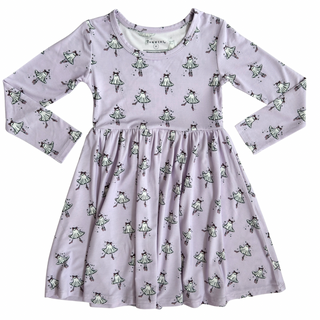 In My Jammers Ballerina Ghost Long Sleeve Twirl Dress