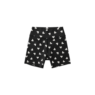 Play by Rylee & Cru Bike Short - Hearts
Black shorts with white heart pattern on a white background