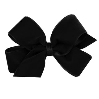 Black Wee Ones Medium Satin Lined Velvet Hair Bow on Clippie
Black bow on a white background