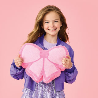 Iscream Bow Chenille Plush Pillow