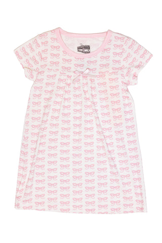 The Uptown Bamboo Short Sleeve Dress Set - Pink Bows