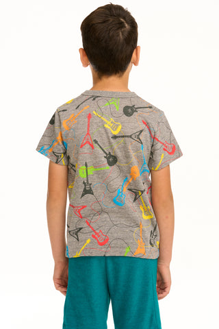 Chaser Guitars S/S Gray Tee, Chaser, cf-size-10, cf-size-2, cf-size-4, cf-type-shirt, cf-vendor-chaser, Chaser, Chaser Brand, Chaser Tee, Guitar, short Sleeve Tee, Shirt - Basically Bows & Bo