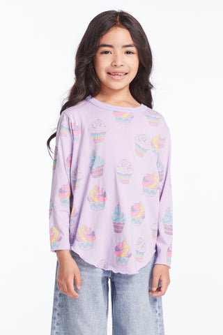 Chaser Rainbow Cupcakes Girls Long Sleeve Tee