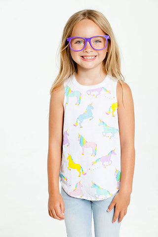 Chaser Unicorns Vintage Jersey Shirttail Muscle Tank