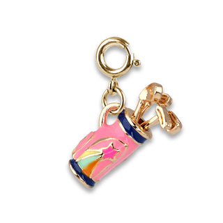 Charm It! Gold Rebel Girls Golf Clubs Charm