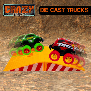 Crazy Trucks Die Cast Pull-Back Trucks 10pc Set