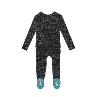 Posh Peanut, Posh Peanut Aggie Ruffled Zippered Footie - Basically Bows & Bowties