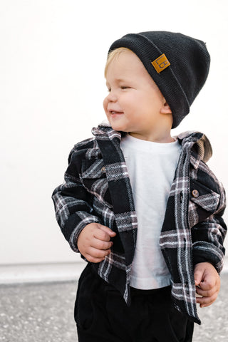 Little Bipsy Hooded Flannel - Black