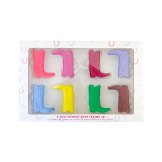 Jollity & Co Pony Tales Crayon Set
Set of colorful cowboy boot crayons in packaging on a white background