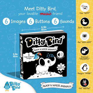 Ditty Bird Black & White Animal Sounds Board Book