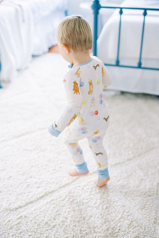 The Uptown Baby Bamboo Long Sleeve Pajama Set - Blue Dog Party