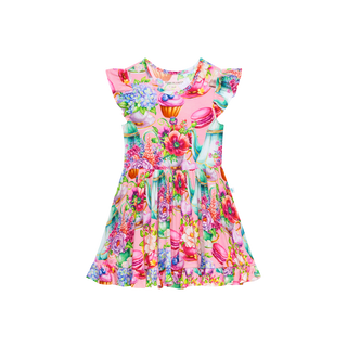 Posh Peanut Elizabeth Cap Sleeve Ruffled Twirl Dress
