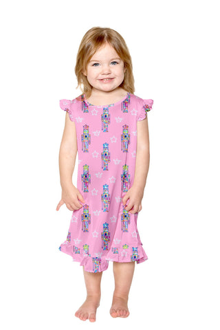 Sunshine Society Kids Nutcracker Silky Silky Dress - Pink