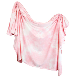 Lou Lou and Company Swaddle Blanket - Emily
Pink and white tie-dye fabric draped over a white background