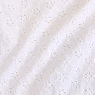 Posh Peanut Optical White Eyelet Ruffled Bubble Romper