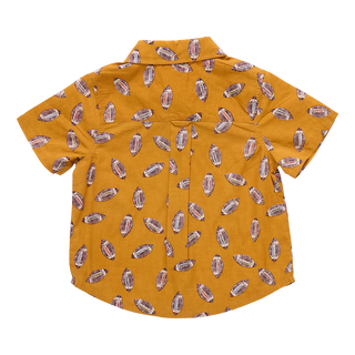 Pink Chicken, Blue Rooster Boys Jack Shirt - Flying Footballs - Basically Bows & Bowties