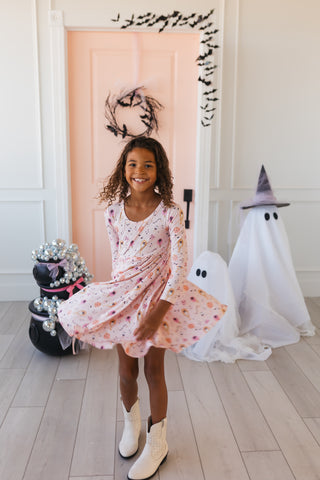 In My Jammers, In My Jammers Snuggleween Long Sleeve Twirl Dress - Basically Bows & Bowties