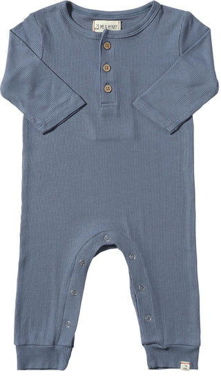 Me & Henry Mason Ribbed Romper - Blue