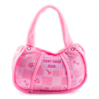 Haute Diggity Dog Pink Checker Chewy Vuiton Handbag- Large