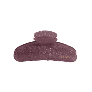 Holiday Holiday Pink Glitter Claw Clip Purple glittery hair clip with 'kitsch' branding on a light gray background