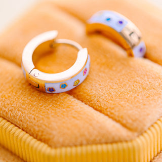 Pierced Colored Daisy Huggies