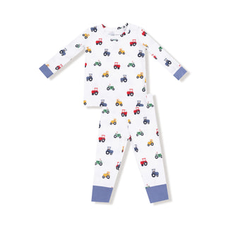 Angel Dear, Angel Dear Long Sleeve Loungewear Set - Mini Tractors - Basically Bows & Bowties