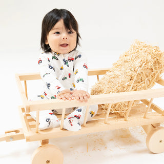 Angel Dear, Angel Dear Footie with Zipper - Mini Tractors - Basically Bows & Bowties