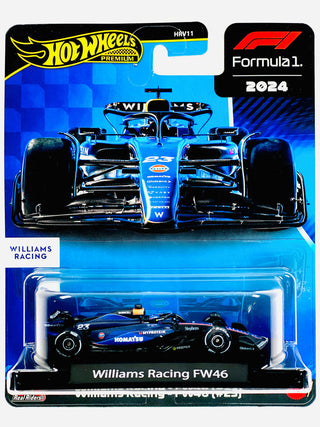 Mattel Hot Wheels 2024 Formula 1 Race Williams Racing FW46 #23 
Team Hot Wheels Formula 1 Williams Racing FW46 model car in packaging