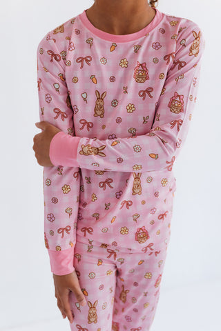 In My Jammers Pink Gingham Bunny Two Piece Set