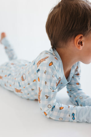 In My Jammers Blue Gingham Bunny Two Piece Set: PRESALE-Ships 3/25/25-4/1/25