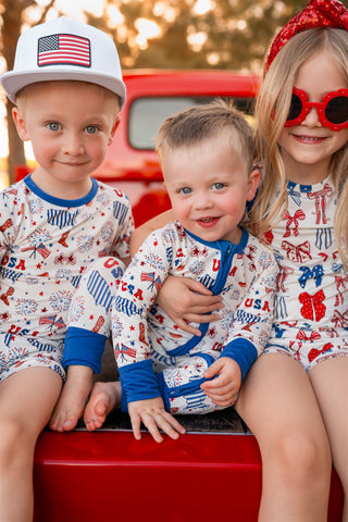 In My Jammers USA Zipper Romper