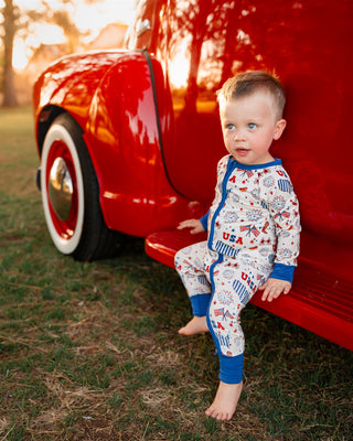 In My Jammers USA Zipper Romper