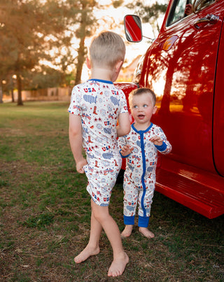 In My Jammers USA Zipper Romper