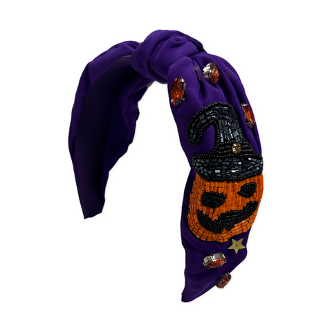 Purple Rhinestone Halloween Knot Headband, Basically Bows & Bowties, Halloween, Halloween Headband, Headband, Rhinestone Headband, Headband - Basically Bows & Bowties