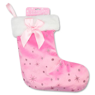 Iscream Hair Accessory Stocking Set
Pink Christmas stocking with white bow and snowflake pattern on a white background
