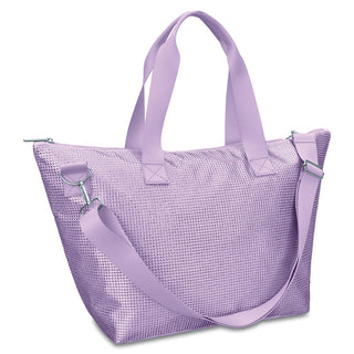 Iscream Lavender Rhinestone Weekender Bag
Lavender mesh tote bag with shoulder strap on a white background