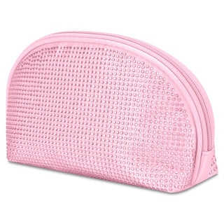 Iscream Pink Rhinestone Oval Cosmetic Bag
Pink cosmetic bag with textured surface on a white background