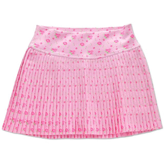 Iscream Pretty in Pink Skort
Pink pleated skirt with a pattern on a white background