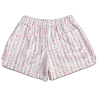 Iscream Sweet Heart Vine Plush Shorts
Striped shorts with a subtle pattern on a white background
