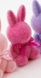 One Hundred 80 Degrees Flocked Sitting Bunny - Medium Hot Pink