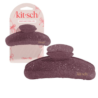Kitsch Holiday Pink Glitter Claw Clip
Purple glittery claw clip with packaging displaying 'kit-sch' brand on a light gray background