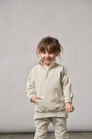 Little Bipsy Quarter Zip Pullover - Almond Wash