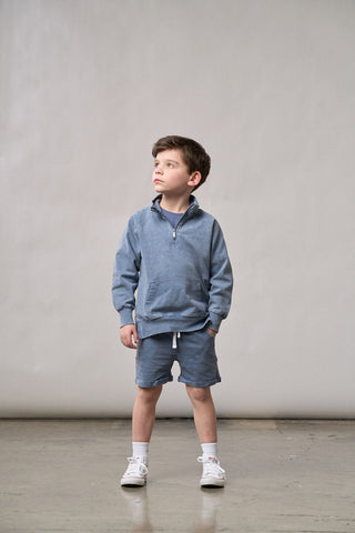 Little Bipsy Quarter Zip Pullover - Navy Wash