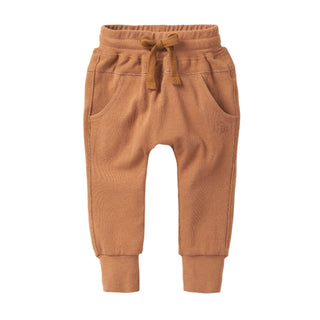 Little Bipsy Jogger - Chestnut 
Brown children's jogger pants on a white background